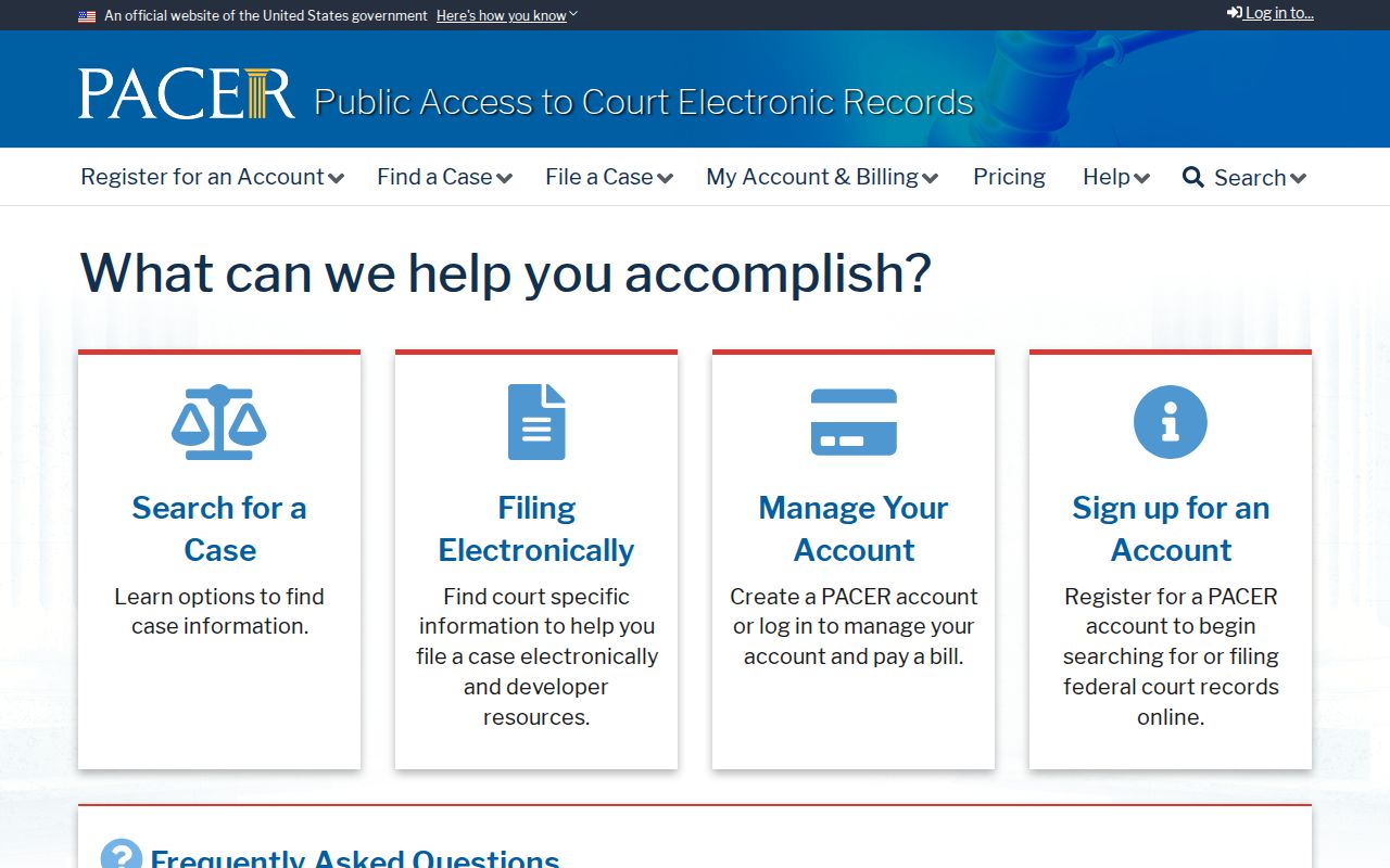Seaside resident lookup reference for federal PACER court records