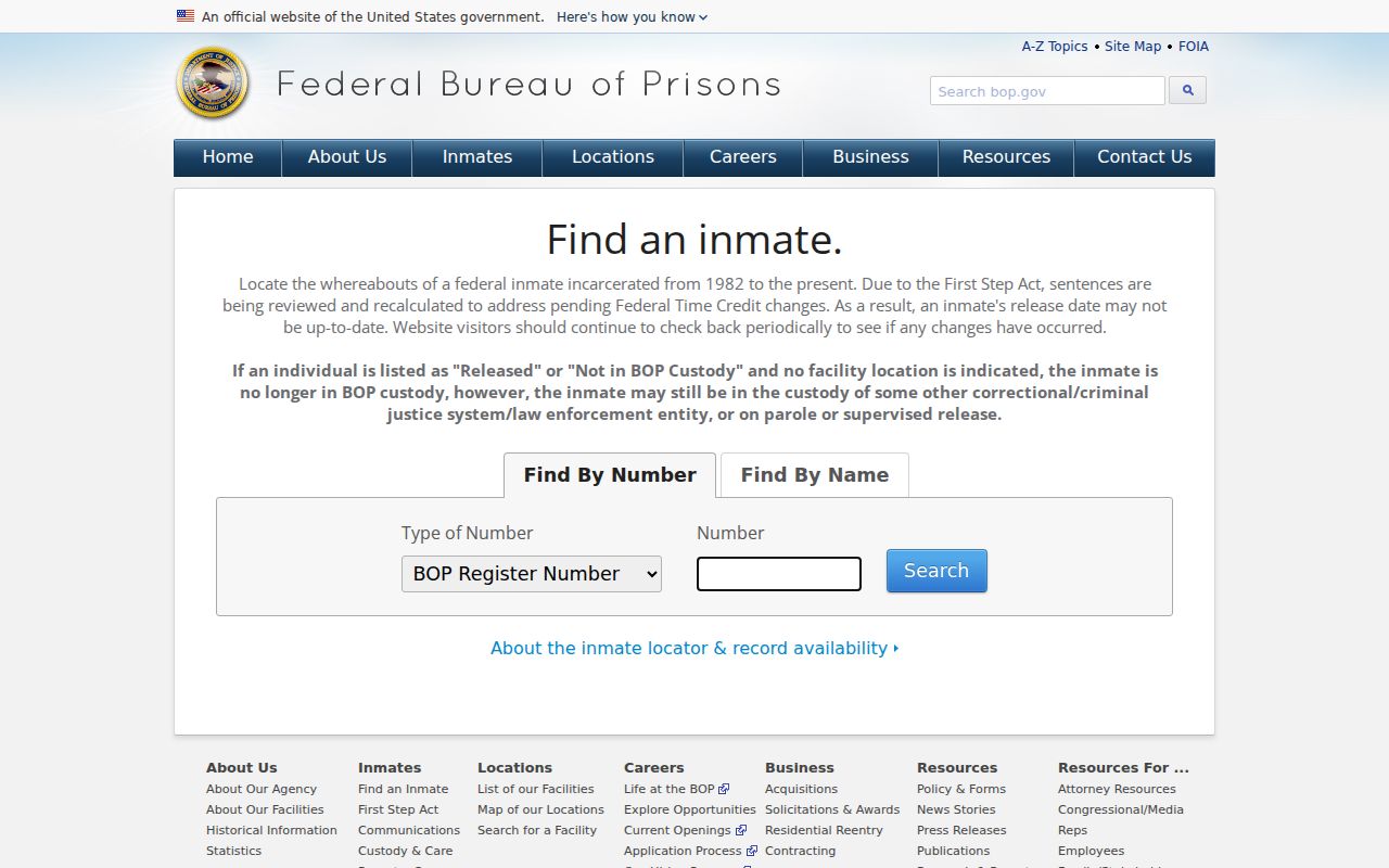 Seaside resident lookup federal inmate locator reference